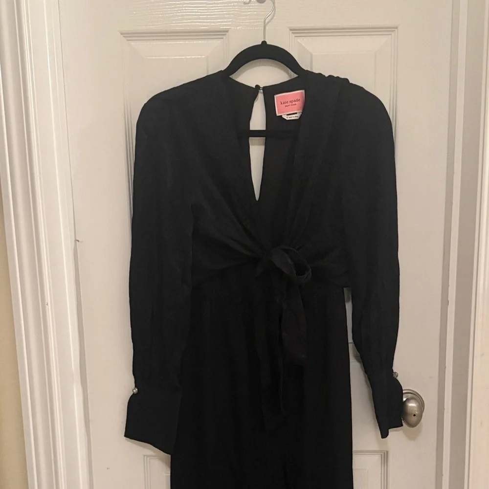 Kate Spade Elegant Black Jumpsuit with Front Tie